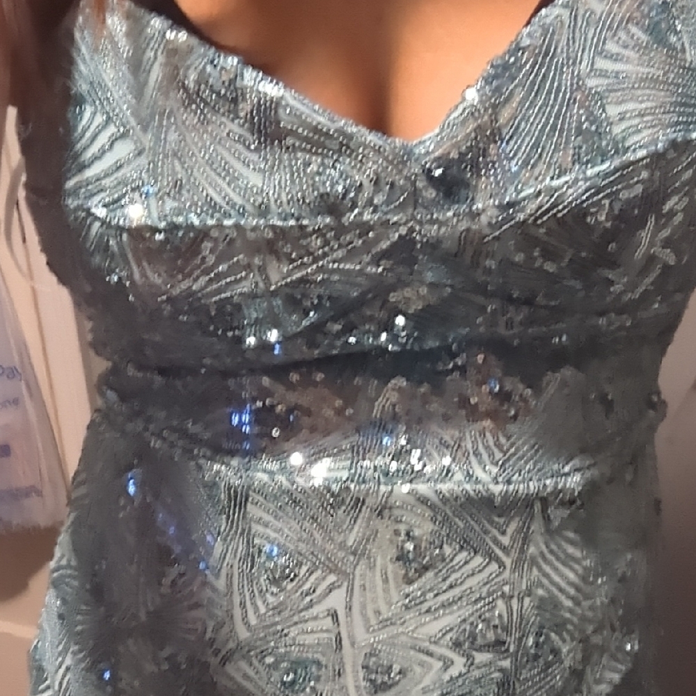 Sparkling Blue Sequin Dress